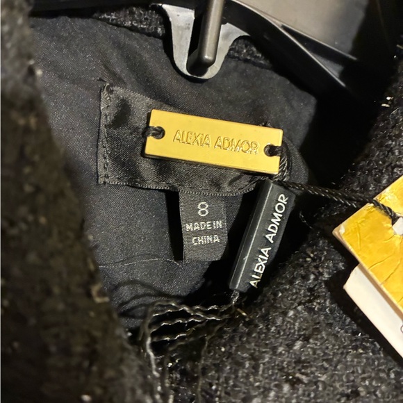 NWTs ALEXIA ADMOR Jenni Collar Button Down Tweed Shirt Mini Dress Size 8 Preppy - Picture 6 of 7